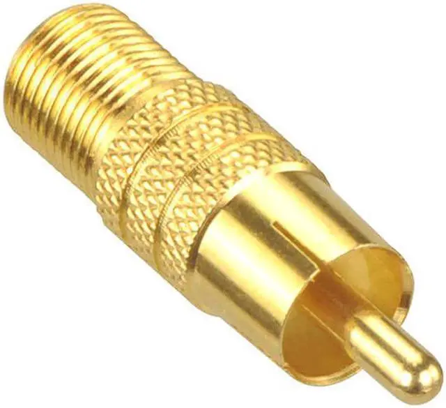 Alt view image 4 of 6 - F-Type Female to RCA Male Coaxial Cable Audio Adapter Gold Plated Connector 2-Pack