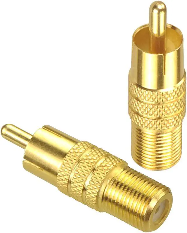 Alt view image 5 of 6 - F-Type Female to RCA Male Coaxial Cable Audio Adapter Gold Plated Connector 2-Pack