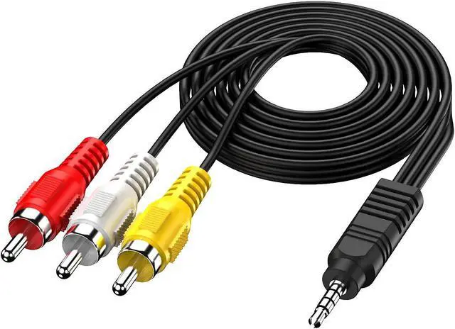 Alt view image 2 of 4 - 3.5mm to RCA Camcorder Handycam AV Audio Video Output Cable 1/8 TRRS to 3 RCA Male Plug AUX Cable Cord for TV Smartphones MP3 Tablets Speakers Home Theater - 5ft