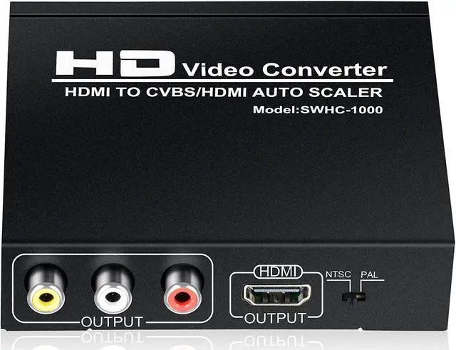 Alt view image 7 of 7 - HDMI to RCA and HDMI Adapter Converter HDMI to HDMI+3RCA CVBS AV Composite Video Audio Adapter/Splitter with Power Adapter Support 1080P PAL NTSC for HD TV Older TV Camera Monitor etc