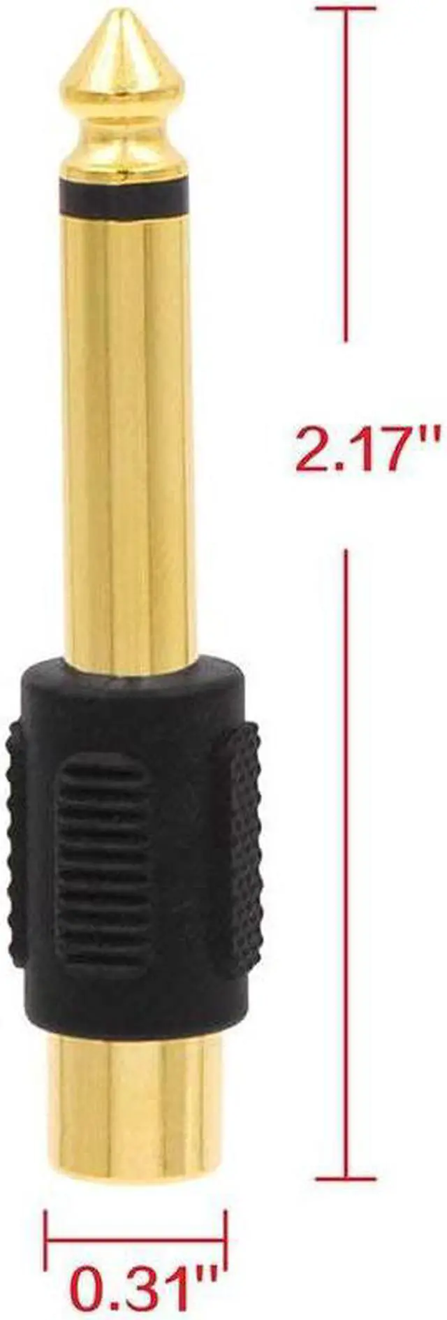 Alt view image 2 of 7 - RCA to 1/4 Audio Adapter 6.35mm Mono Plug Male to RCA Female Connectors 6-Pack