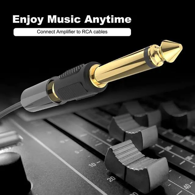 Alt view image 7 of 7 - RCA to 1/4 Audio Adapter 6.35mm Mono Plug Male to RCA Female Connectors 6-Pack