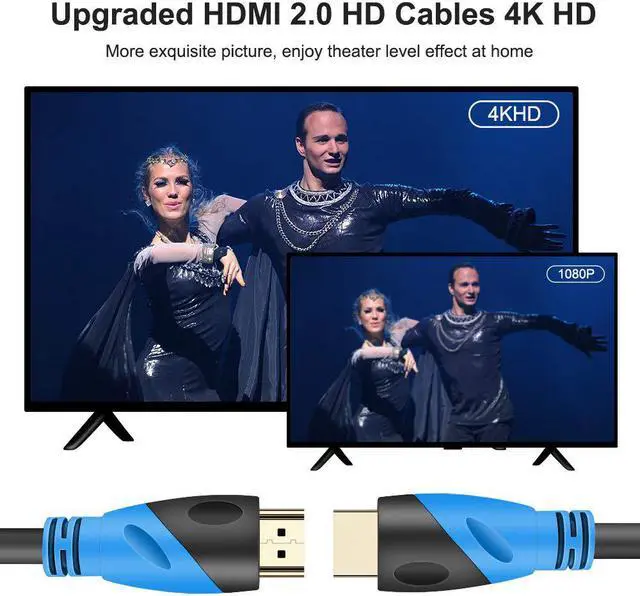Alt view image 6 of 7 - 4K HDMI Cable 100FT - (HDMI 2.0 18Gbps) Ultra High Speed Gold Plated Connectors Ethernet Audio Return Video 4K FullHD1080p 3D Compatible with Xbox Playstation Arc PS3 PS4 PS9 PC HDTV