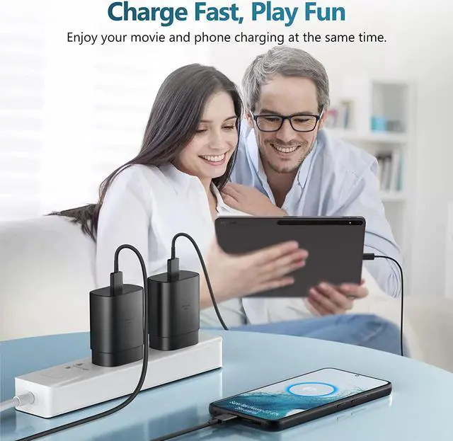 Alt view image 6 of 6 - USB C Fast Charger, 25W Samsung Charger Super Fast Charging Type C Android Phone Charger Block for Samsung Galaxy S24/S24 Ultra/S24+/S23 Ultra/S23/S23+/S22/S21/S20/Note 10/Note 20 with 6.6FT Cable