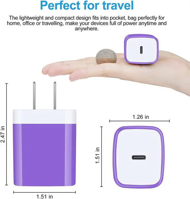 Alt view image 3 of 7 - Type C Charger 20W Super Fast USB C Charger Block with 6FT Android Phone Charger Cable Fast Charging for Samsung Galaxy Z Flip 5 4 3/Z Fold 5 4 3/S24/S23/S22/A14/A24/A13/A03s/S21/A32,Google Pixel 7 6
