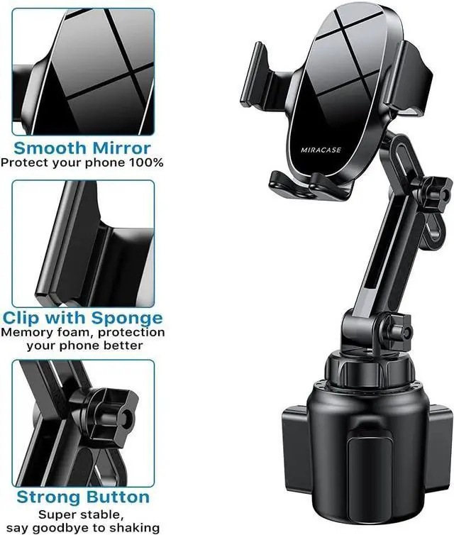 Alt view image 6 of 6 - [Upgraded Version Cup Phone Holder for Car Universal Adjustable Long Neck Car Phone Mount Cradle Friendly Compatible with iPhone  Google and All 4.0-7.0 inches Smartphones