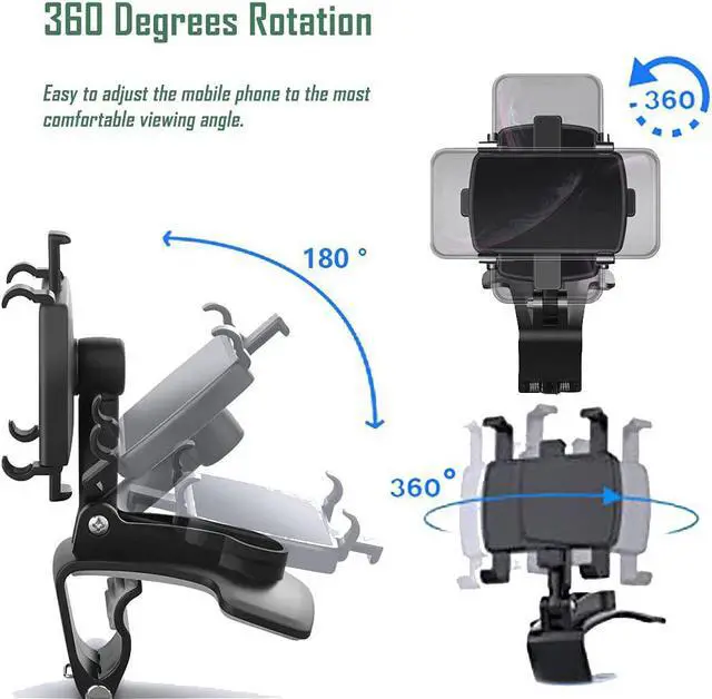 Alt view image 3 of 6 - Universal Car Phone Holder Mount 360 Degrees Rotation Dashboard Phone Holder [Upgrade Clip Never Fall] car Phone Mount for iPhone  Google Nokia and 4 to 7 Smartphones