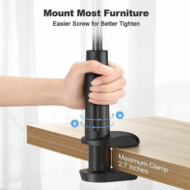Alt view image 5 of 7 - Gooseneck Cell Phone Holder Universal 360 Flexible Phone Stand Lazy Bracket Mount Long Arms Clamp for Phone 13 Pro Xs Max XR X 8 7 6 6s Plus and Other 3.5~6.7 Device (Black)