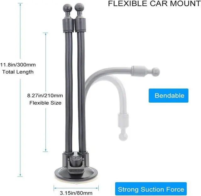 Alt view image 4 of 7 - Dual Phone Holder for Car, Phone Mount for Truck Windshield/Dashboard Compatible with iPhone 11/Xs/Xr/X/8 Plus/8/7/6, Samsung Note 10+/10/9/8/7, HTC, LG and More 3.5-6.5 inch Cell Phone