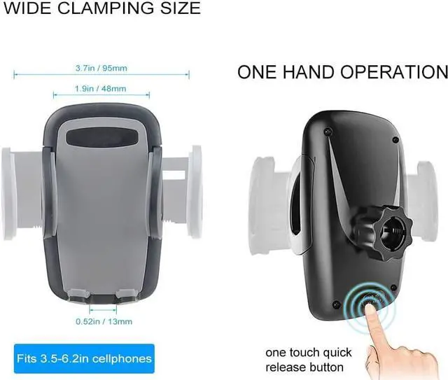 Alt view image 3 of 7 - Dual Phone Holder for Car, Phone Mount for Truck Windshield/Dashboard Compatible with iPhone 11/Xs/Xr/X/8 Plus/8/7/6, Samsung Note 10+/10/9/8/7, HTC, LG and More 3.5-6.5 inch Cell Phone