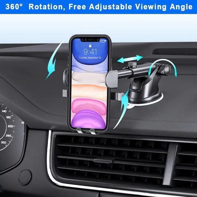 Alt view image 4 of 7 - Phone Mount for Car  2022 New Yiujefda Car Phone Holder Mount for Car Air Vent Dashboard Windshield  Car Phone Mount for iPhone and Other Phone Cell Phone Holder Car Automobile Cradles