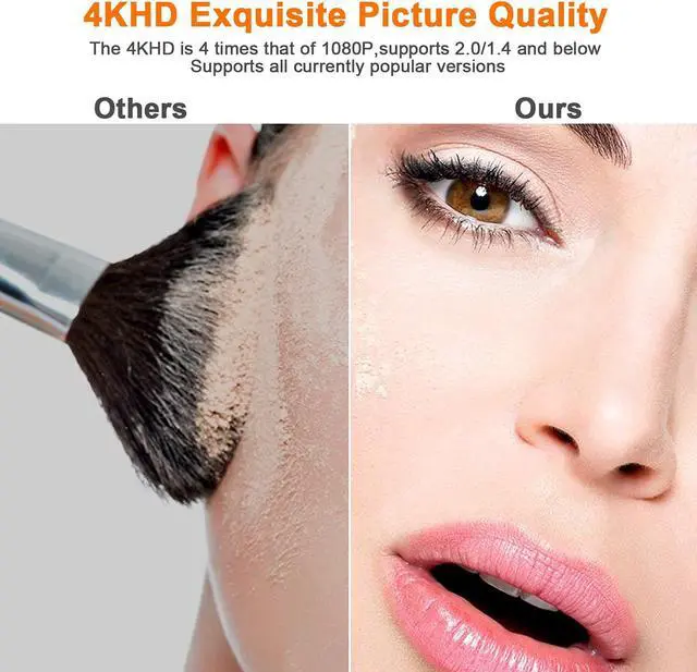 Alt view image 3 of 7 - 4K HDMI Cable 4 Feet/2 Pack High Speed 18Gbps Braided HDMI 2.0 Cable Cord 4K@60Hz 2K 1080P ARC HDR HDCP 3D Sturdy&Flexible&Untangled&Supreme Texture Compatible Monitor UHD TV PC PS5 Xbox+5 Ties