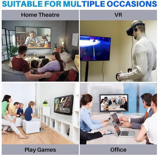 Alt view image 6 of 7 - 4K HDMI Cable 4 Feet/2 Pack High Speed 18Gbps Braided HDMI 2.0 Cable Cord 4K@60Hz 2K 1080P ARC HDR HDCP 3D Sturdy&Flexible&Untangled&Supreme Texture Compatible Monitor UHD TV PC PS5 Xbox+5 Ties