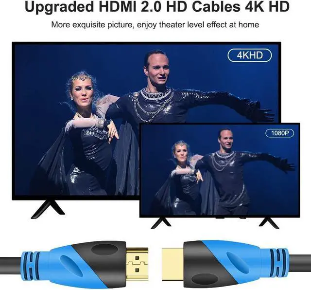 Alt view image 6 of 7 - 4K HDMI 35 FT Cable (HDMI 2.0 18Gbps) Ultra High Speed Gold Plated Connectors Ethernet HDMI Cord 4K@60HZ 2K 1080P 3D ARC Compatible with UHD TV Monitor Laptop Xbox PS4/PS5 ect(10.5m)