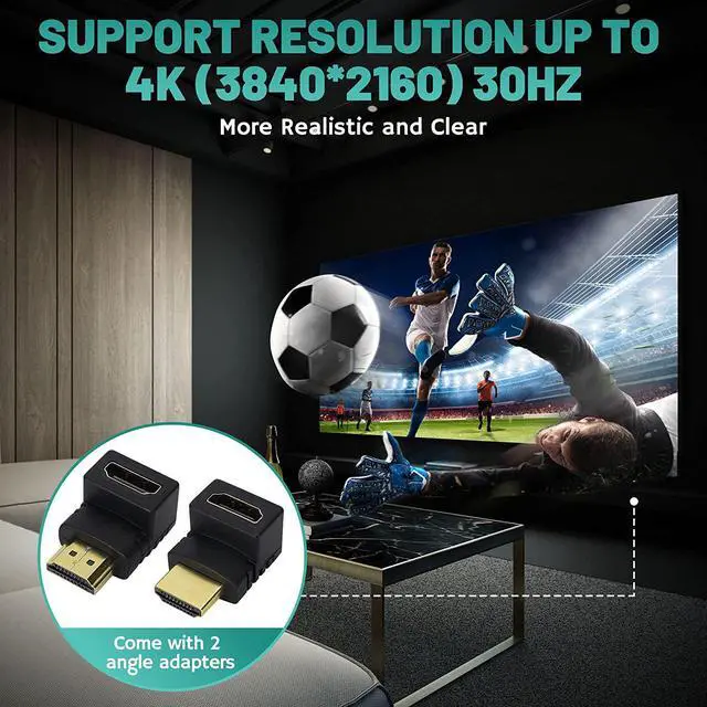 Alt view image 3 of 6 - 4K DisplayPort to HDMI Cable 50 FT DP to HDMI Male Video UHD Cable Uni-Directional Cord for PC Desktop Graphics Card to HDTV Monitor Projector with 2 HDMI Angle Adapters and 25 Zip Ties-Black