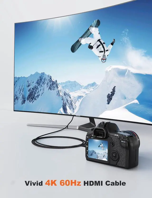 Alt view image 3 of 7 - Mini HDMI to Standard HDMI Cable High Speed 4K x 2K 60Hz Male to Male 4K HDMI Adapter & Cable Tie Compatible with Camera Camcorder Laptop HDTV Raspberry Pi Zero W