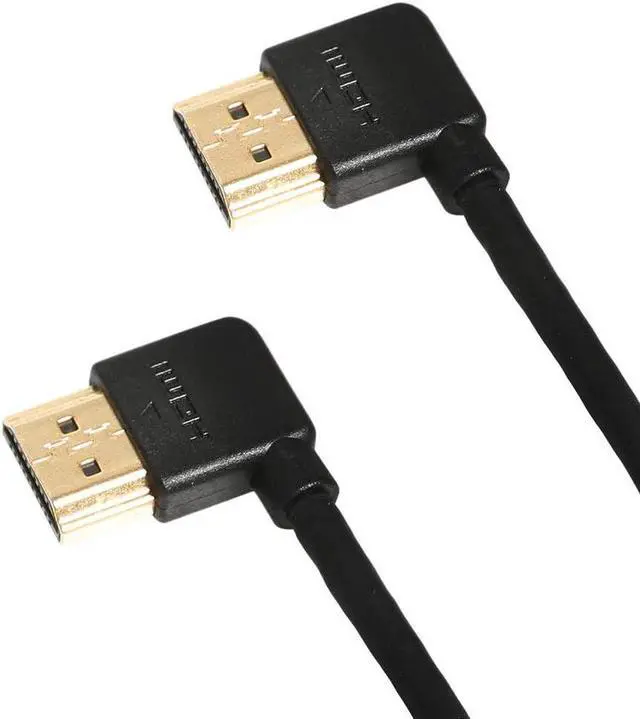 Alt view image 3 of 6 - Ultra Slim Flexible Series Both Ends in 90 Degree Right- Angle A to A HDMI 2.0 High-Speed Cable 3ft Golded Connecter 18G Supports Ethernet 3D 4K and Audio Return 3ft