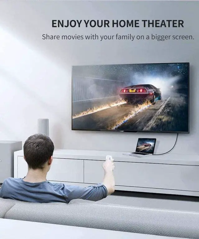 Alt view image 4 of 7 - USB to HDMI Adapter Cable for Mac iOS Windows 10/8/7/Vista/XP USB 3.0 to HDMI Male HD 1080P Monitor Display Audio Video Converter Cable Cord