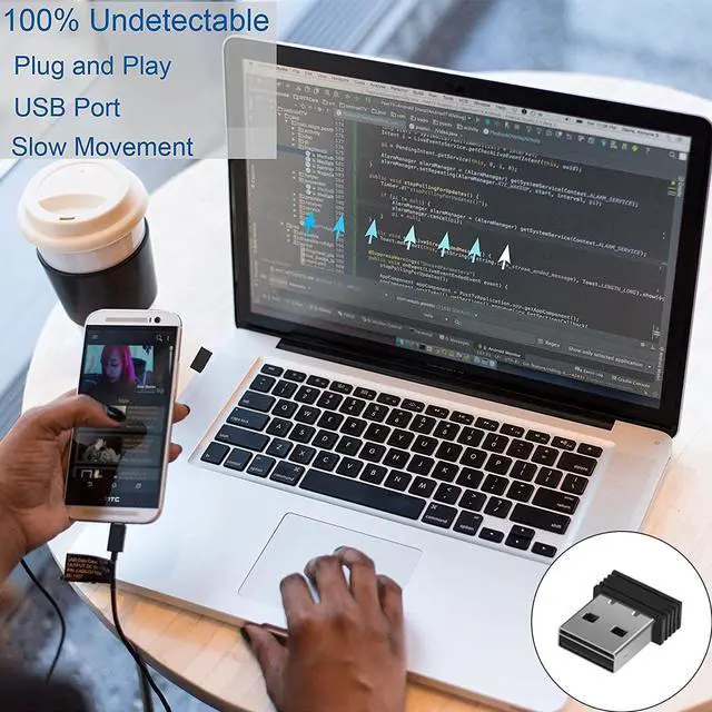 Alt view image 3 of 7 - Mouse Jiggler Mouse Mover Wiggler Undetectable Shaker USB Port for Computer Laptop Keeps PC Awake Simulate Mouse Movement to Prevent Computer Laptop Entering Sleep No Software Plug-and-Play