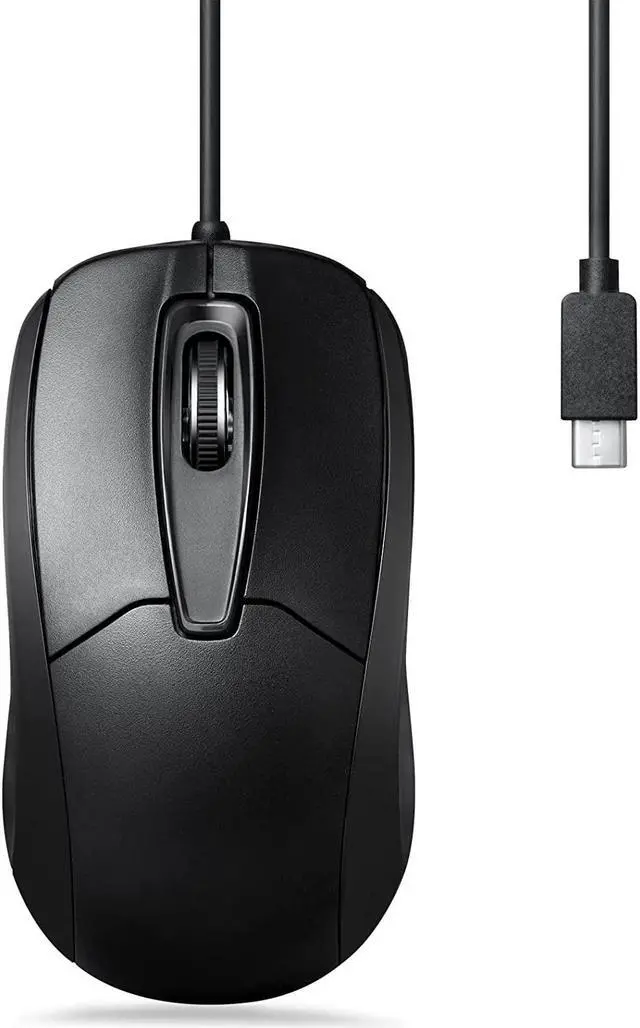 Main image of Perixx PERIMICE-209C USB Type C Wired Optical Mouse - 5.9 Ft Cable - 1000 DPI - Black, (11994)