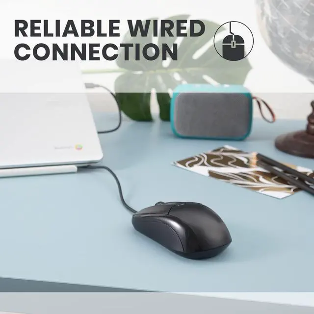 Alt view image 2 of 7 - Perixx PERIMICE-209C USB Type C Wired Optical Mouse - 5.9 Ft Cable - 1000 DPI - Black, (11994)