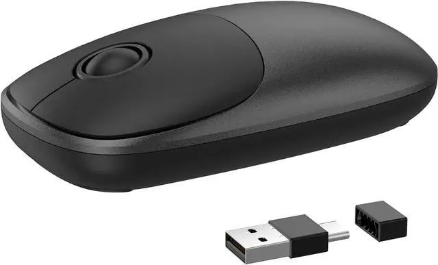 Main image of Gotying Wireless Mouse for Laptop 2 in 1 Cordless Portable Computer Mouse with 2.4G USB and Type-C Nano Receiver, Less Noise Mobile Optical Mice for MacBook, Notebook, PC, ipad and Smartphone (Grey)