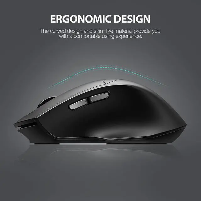 Alt view image 5 of 7 - Bluetooth Mouse Rechargeable, Inphic 2.4G Wireless Mouse Silent, 3 Modes (Bluetooth 5.0/4.0+USB) Multi-Device Connection, Ergonomic Mouse for Laptop Desktop Mac Android Windows, Black