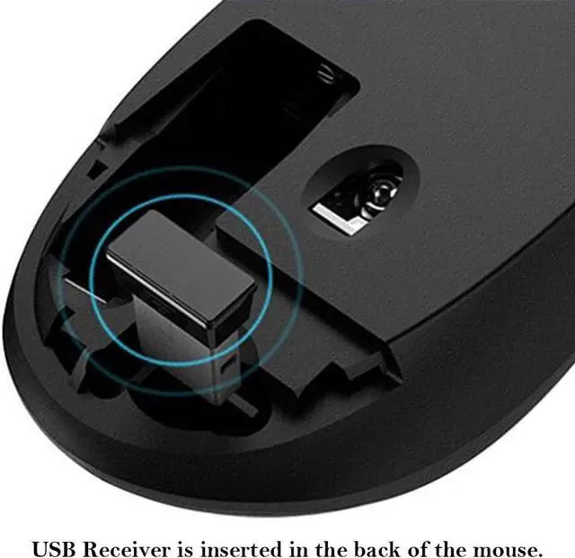 Alt view image 5 of 7 - MiraCase Comfortable 2.4 GHz Long Range Silent Wireless Mouse | 1600 DPI | 30ft Working Distance | Battery Included | Black