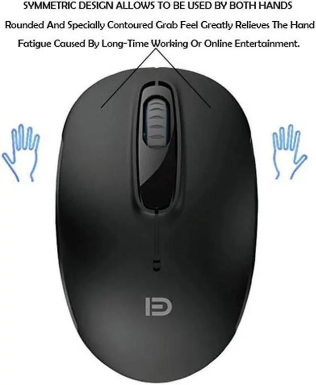 Alt view image 6 of 7 - MiraCase Comfortable 2.4 GHz Long Range Silent Wireless Mouse | 1600 DPI | 30ft Working Distance | Battery Included | Black