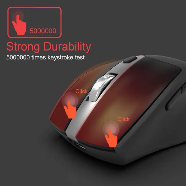 Alt view image 4 of 7 - Arteck Wireless Mouse, 2.4G USB Wireless Ergonomic Optical Mouse, with Nano USB Receiver Silent Clicking Side Switch Buttons for Computer/Desktop/PC/Laptop and Windows 11/10 Rechargeable Battery