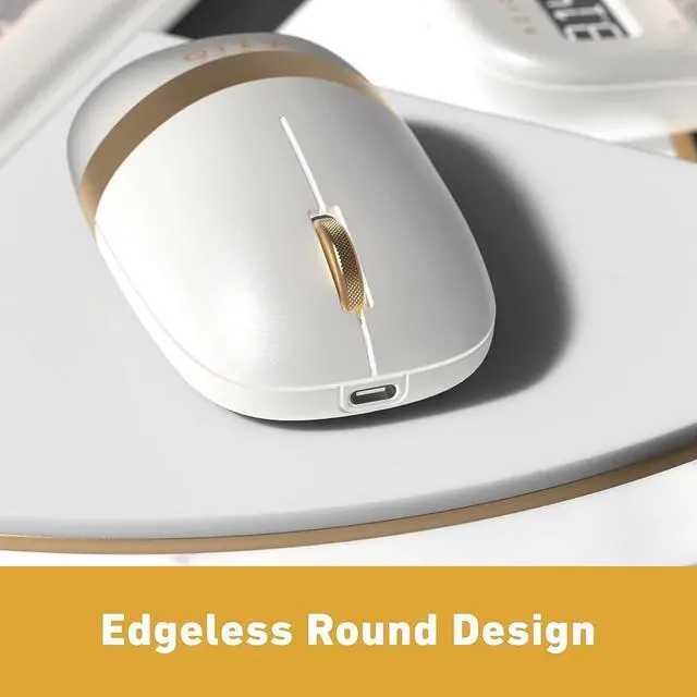 Alt view image 2 of 6 - AZIO IZO Wireless Bluetooth Mouse with Round Ergonomic Form Optical Sensor Adjustable DPI Rechargeable PC & Mac - White Blossom