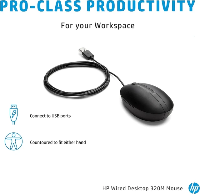 Alt view image 2 of 5 - HP Wired Desktop 320M Mouse