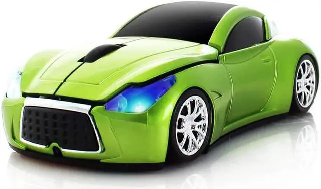 Main image of Aikchi Wireless Sports Car Mouse, Wireless Desktop Laptop Computer Mouse 2.4GHz Optical Mice for YFND (Green)
