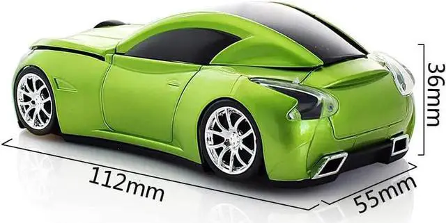 Alt view image 3 of 6 - Aikchi Wireless Sports Car Mouse, Wireless Desktop Laptop Computer Mouse 2.4GHz Optical Mice for YFND (Green)