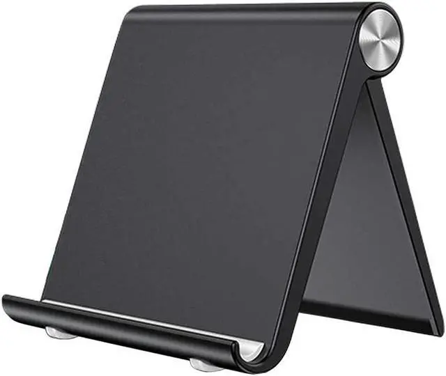 Main image of VOVIGGOL Cell Phone Stand Holder, Cellphone Holder Adjustable Desktop Phone Stand for Desk, Foldable Phone Cradle Dock Mobile Stand for iPhone iPad Tablet 4 to 7.9 Inch Smartphones (Black)