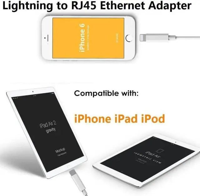 Alt view image 5 of 7 - [Apple MFi Certified] Lightning to Ethernet Adapter,RJ45 Ethernet LAN Network Adapter Cable with 8 Pin Connector Compatible with iPhone 13/12/11/XS/XR/X/8/7/iPad/iPod, Plug and Play, Supports 100Mbps