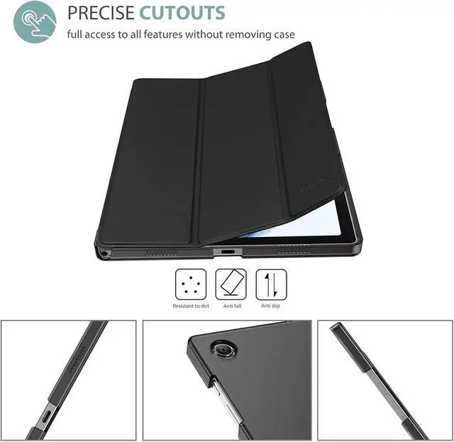 Alt view image 3 of 7 - Smart Case for Galaxy Tab A8 10.5 Slim Stand Hard Back Shell Protective Smart Cover Case for Galaxy Tab A8 10.5 Inch 2022 SM-X200 X205 X207 -Black
