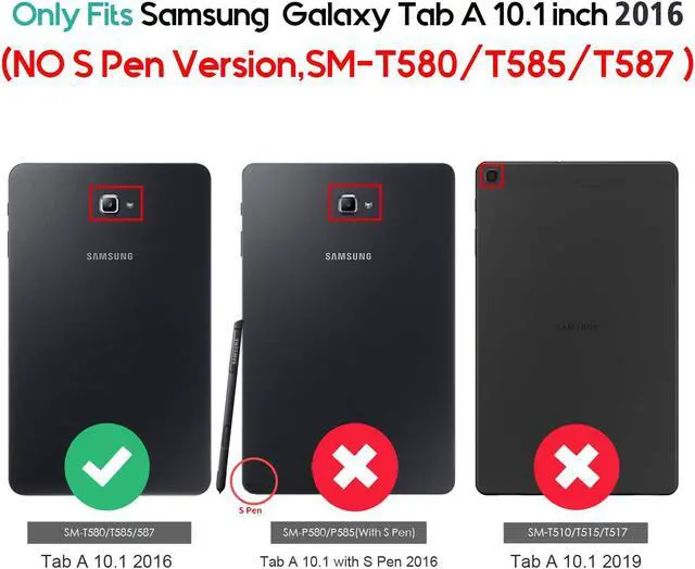 Alt view image 2 of 7 - Slim Case for Galaxy Tab A 10.1 2016 SM-T580 T585 T587 Smart Cover Stand Folio Case for Galaxy Tab A 10.1 Inch Tablet -Black