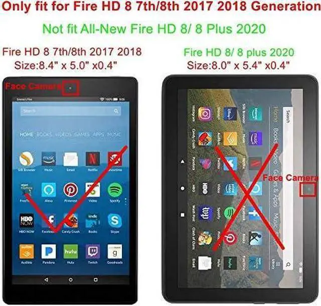 Alt view image 2 of 7 - Folio Case Cover for PREVIOUS Generation 8 Fire HD 8 Tablet [8th / 7th / 6th Generation 2018/2017 / 2016 Release ] (BlueSky)