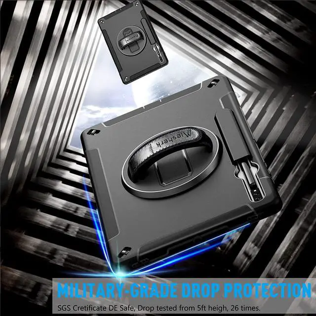 Alt view image 3 of 7 - Case for Samsung Galaxy Tab S8 Plus 12.4 Inch 2022 - Black+Sky Blue - Get 2