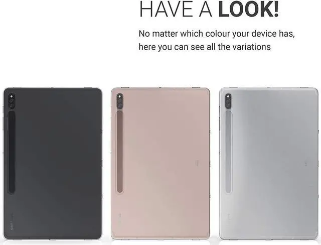 Alt view image 3 of 7 - Case Compatible with Samsung Galaxy Tab S8+ Plus/Galaxy Tab S7+ Plus - Case Soft Crystal TPU Tablet Back Protector Cover - Transparent