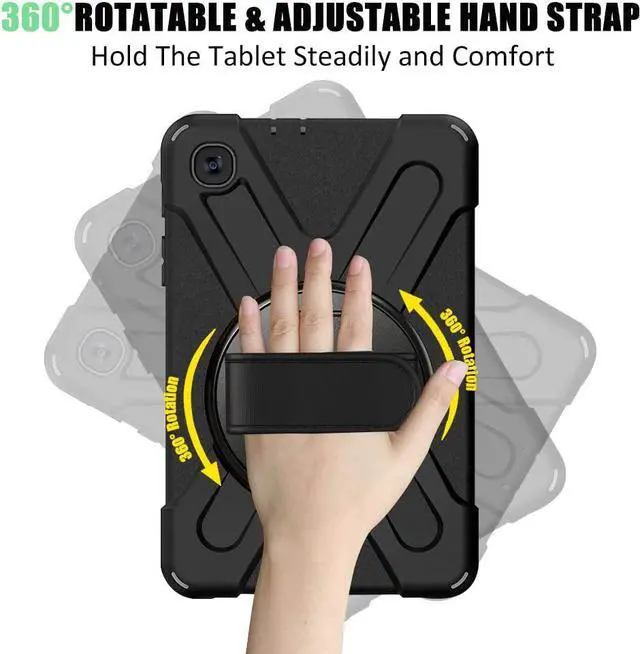 Alt view image 5 of 7 - Galaxy Tab A 8.4 Case (2020), SM-T307/SM-T307U Case with Kickstand Hand Strap and Shoulder Strap Heavy Duty Shockproof Case for Samsung Galaxy Tab A 8.4 T307 Verizon/Sprint (Black