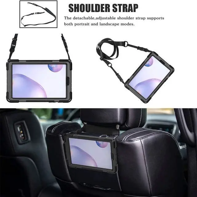 Alt view image 4 of 7 - Galaxy Tab A 8.4 Case (2020), SM-T307/SM-T307U Case with Kickstand Hand Strap and Shoulder Strap Heavy Duty Shockproof Case for Samsung Galaxy Tab A 8.4 T307 Verizon/Sprint (Black