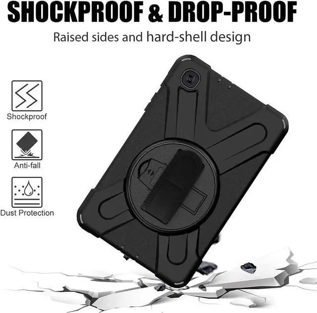 Alt view image 6 of 7 - Galaxy Tab A 8.4 Case (2020), SM-T307/SM-T307U Case with Kickstand Hand Strap and Shoulder Strap Heavy Duty Shockproof Case for Samsung Galaxy Tab A 8.4 T307 Verizon/Sprint (Black