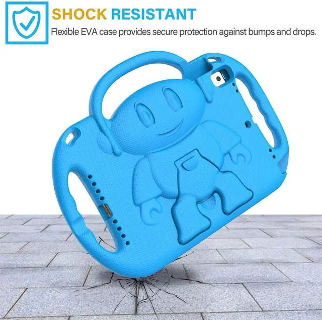 Alt view image 4 of 7 - SUPLIK Kids Case for iPad 9th/8th/7th Generation (10.2 inch 2021/2020/2019) iPad 10.2 Protective Case with Shoulder Strap Handle Stand for  iPad 7th/8th/9th Gen Blue