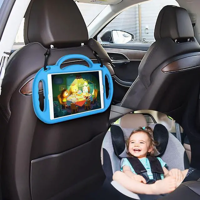 Alt view image 7 of 7 - SUPLIK Kids Case for iPad 9th/8th/7th Generation (10.2 inch 2021/2020/2019) iPad 10.2 Protective Case with Shoulder Strap Handle Stand for  iPad 7th/8th/9th Gen Blue
