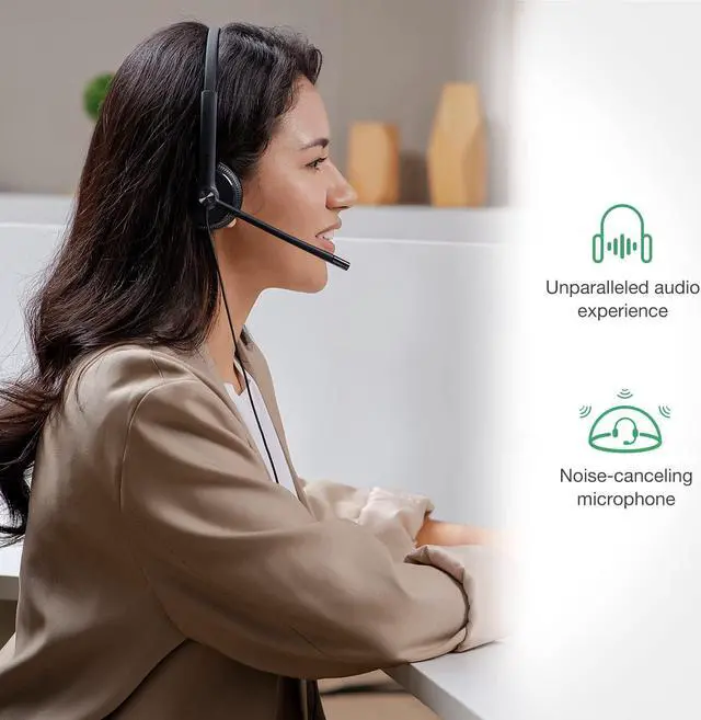 Alt view image 5 of 7 - Headset with Microphone 3.5mm Headphone with Mic for PC Computer Laptop Phones Teams Certified Work Office Headset