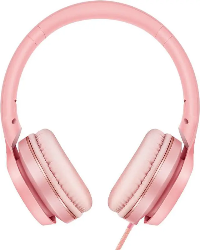 Alt view image 7 of 7 - S9 Wired Headphones with Microphone for SchoolOn-Ear Kids Headphones for Girls BoysFolding Lightweight and 3.5mm Audio Jack Headset for Phone IpadTablet PC Chromebook (Pearl Pink)