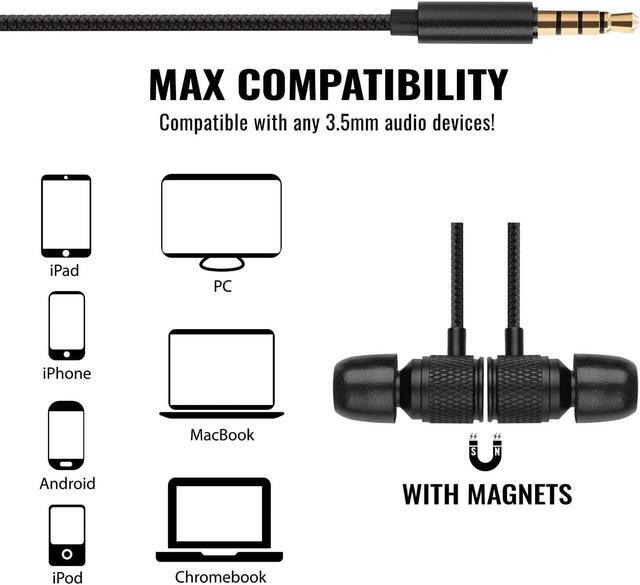Alt view image 3 of 7 - LUDOS Ultra Wired Earbuds in-Ear Headphones, 5 Years Warranty, Earphones with Microphone, Noise Isolating Ear Buds, Memory Foam for iPhone, Samsung, School Students, Kids, Women, Small Ears - Black