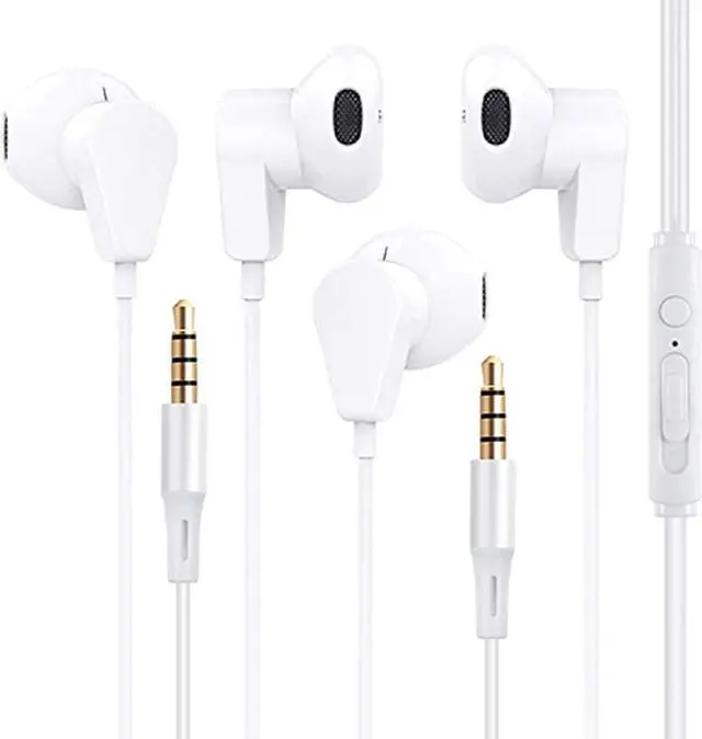 Main image of 2Pack Earphones with Microphone Volume Control Wired Earbuds Headphones Headsets Noise Isolating Deep Bass 3.5mm plug Compatible with iPhone/iPad/Samsung/Android Phone/Tablet/Laptops/Computers(White)